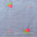 Stripe Yarn Dyed Woven 100%Cotton Flower Embroidery Fabric